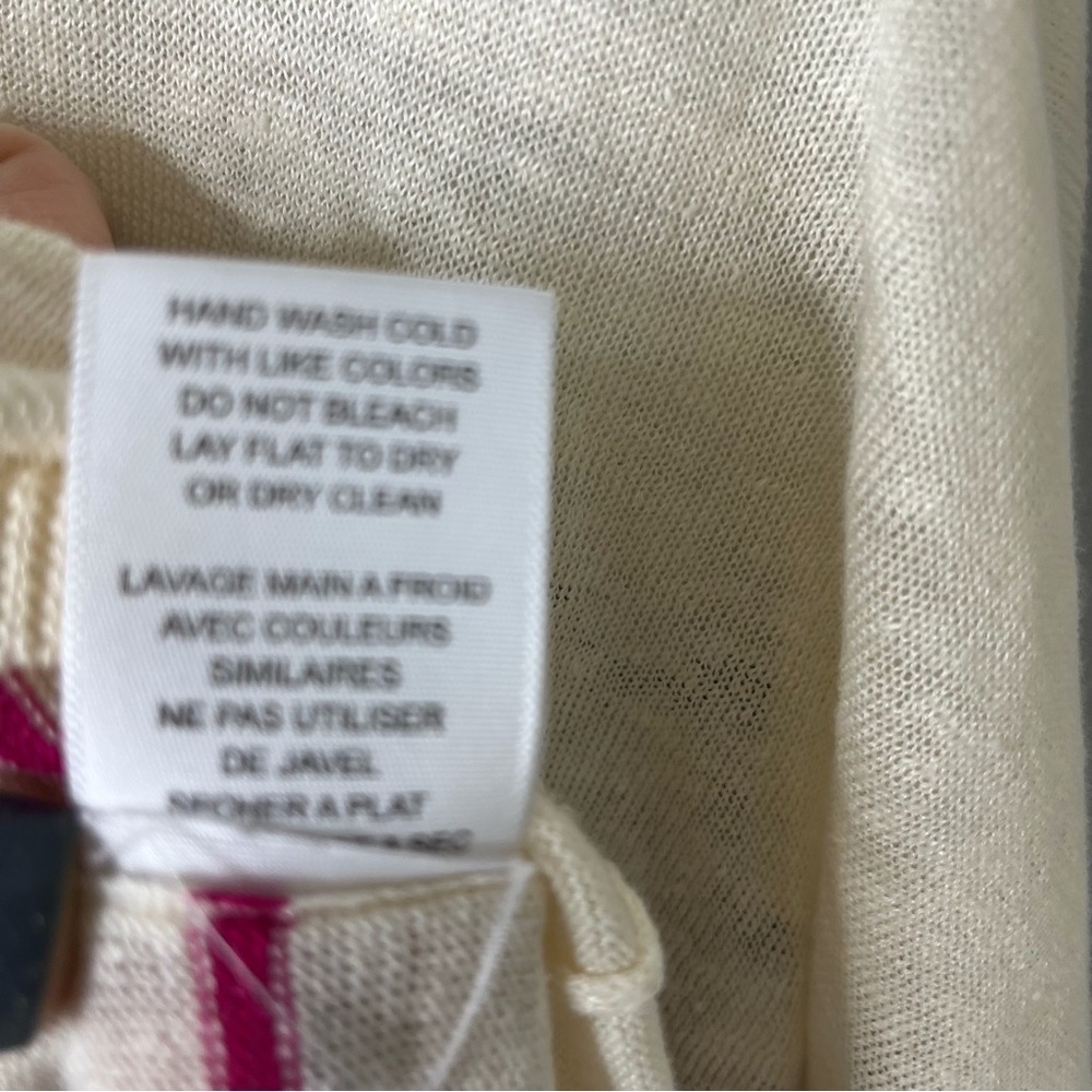 Joie Maine Stripe Linen Pullover Sweater Size Small 3/4 Length Sleeves Boat Neck - Picture 7 of 7